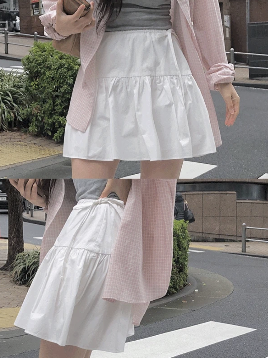 預訂｜SLOWAND #SLOWMADE 純白蝴蝶結短裙 (One Color)