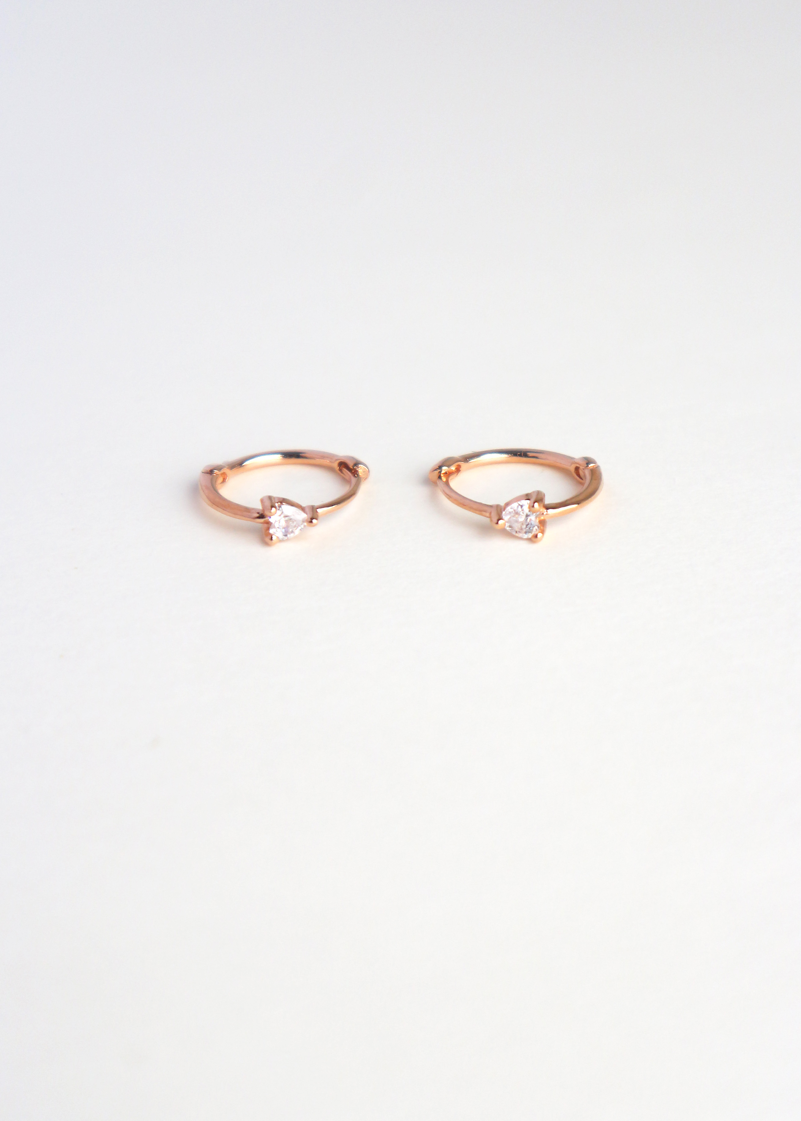 小愛心純銀耳圈-玫瑰金