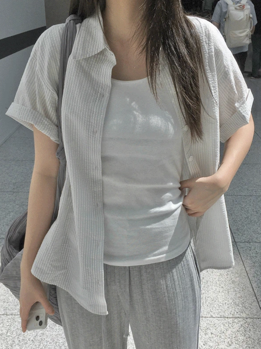 預訂｜SLOWAND #SLOWMADE 線條感小立體短袖恤衫 (3 Color)