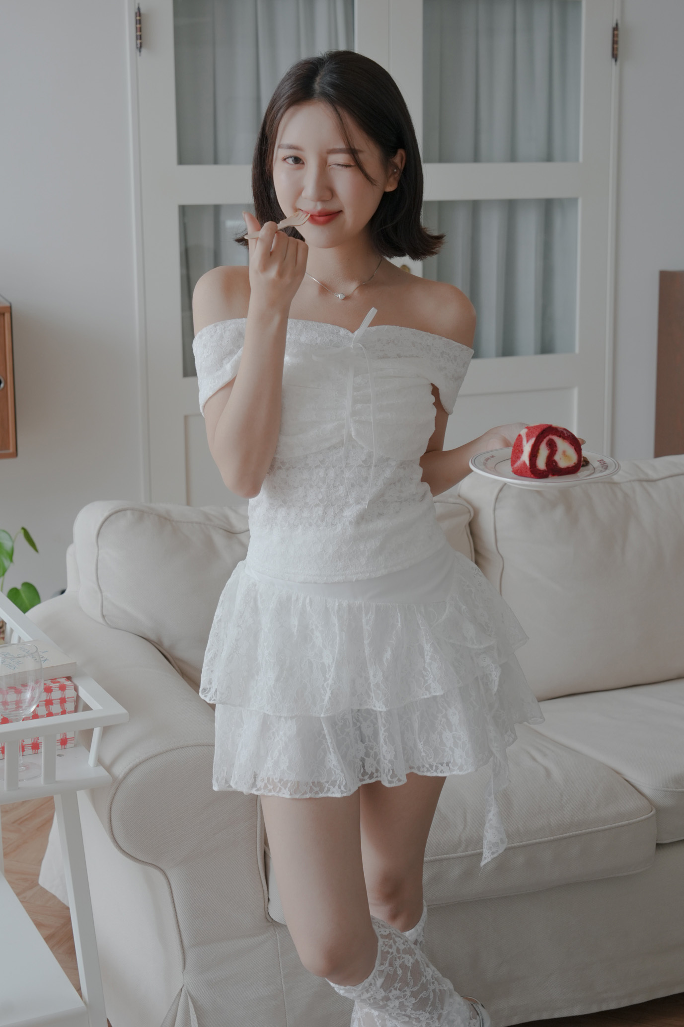 Rose Shoulder Vest Tee #上衣