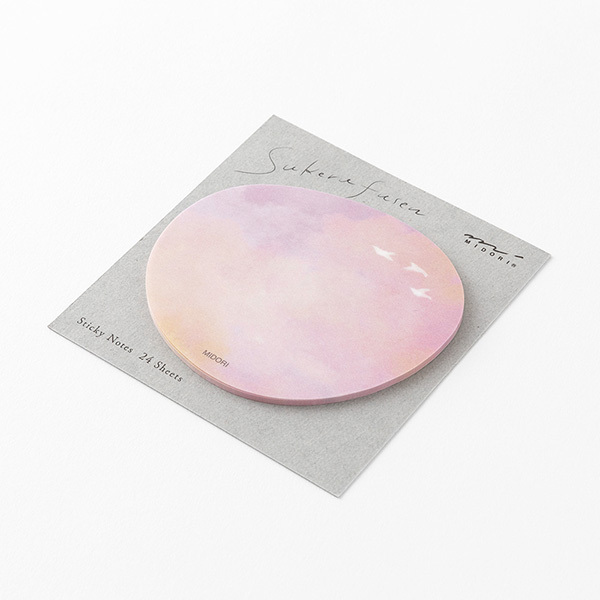 夕陽  24枚 半透明花紋便條貼｜日本MIDORI