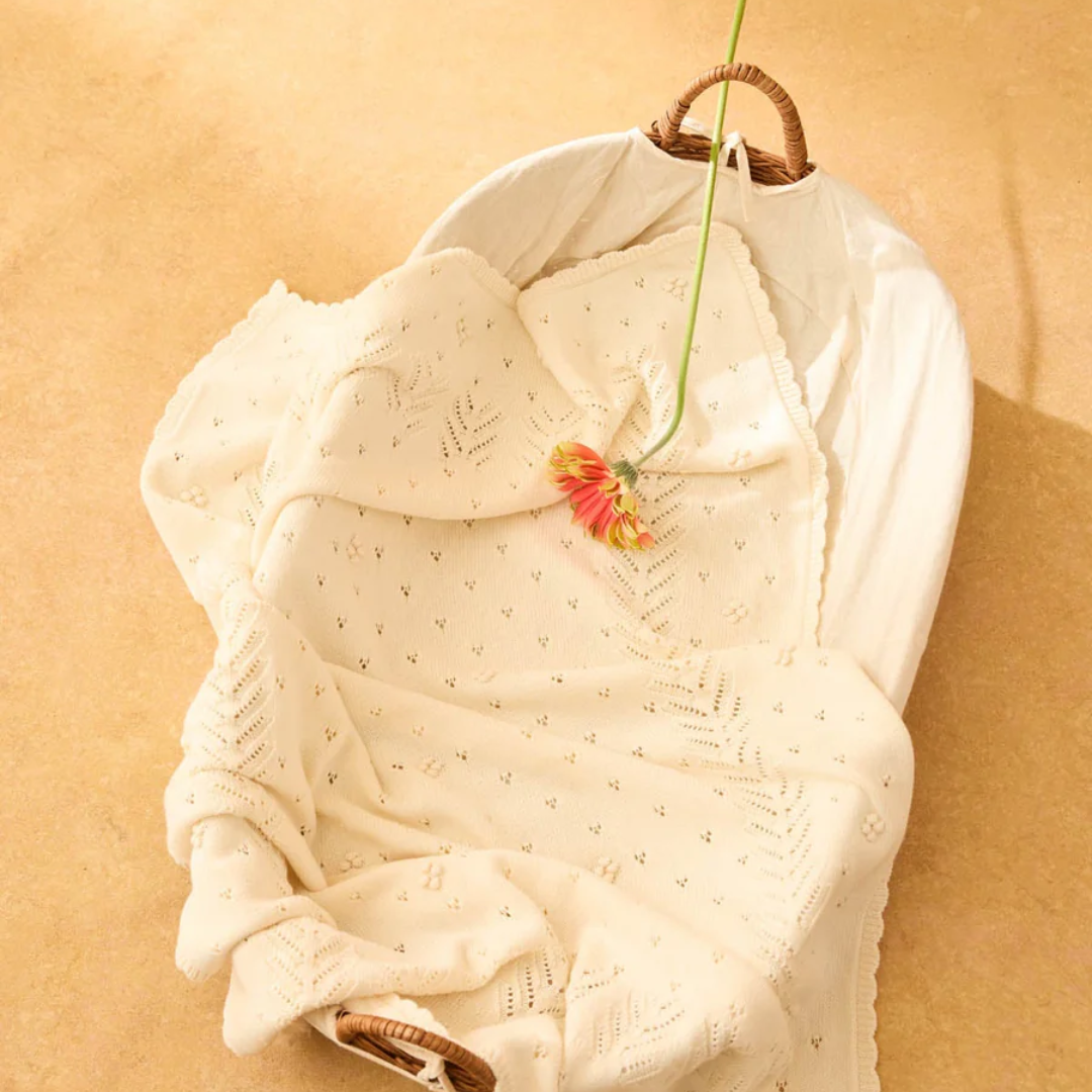 LOUISE MISHA│Blanket Louna質感柔軟針織毯．Cream