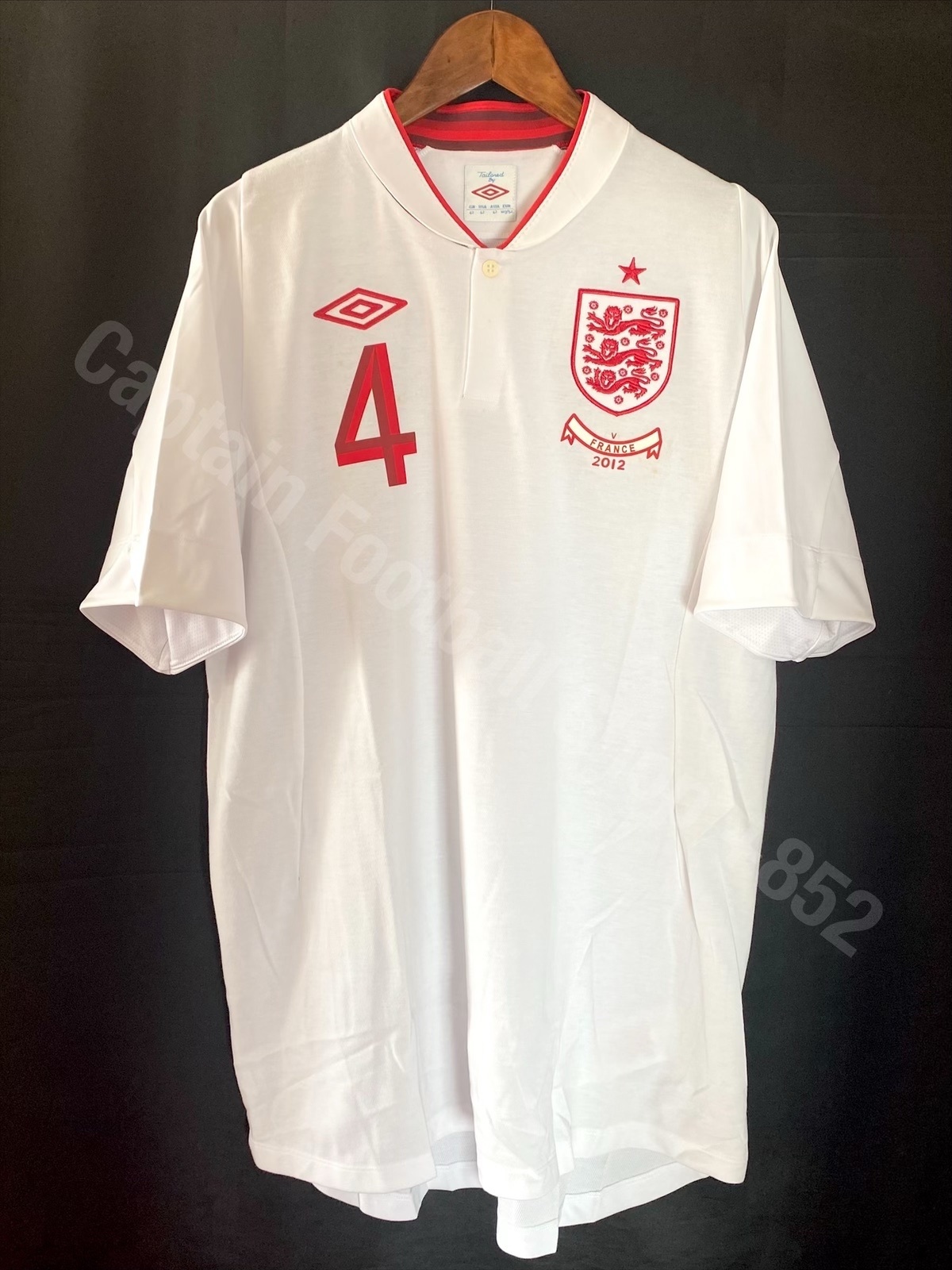 (BNWT) England 2012 UEFA Euro Umbro Home Shirt #4 GERRARD