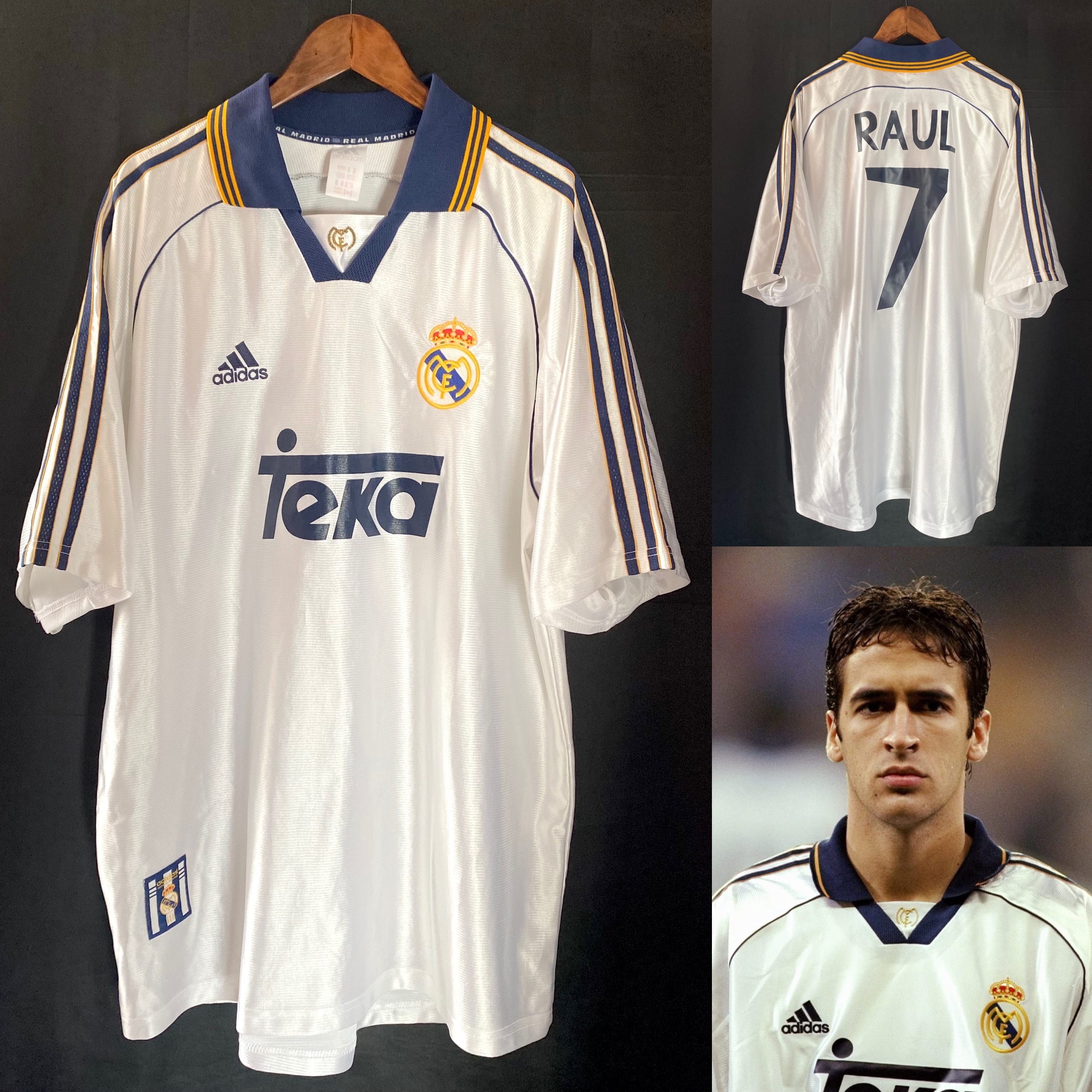 2000-01 Real Madrid Home Shirt Raul #7 - 6/10 - (M)