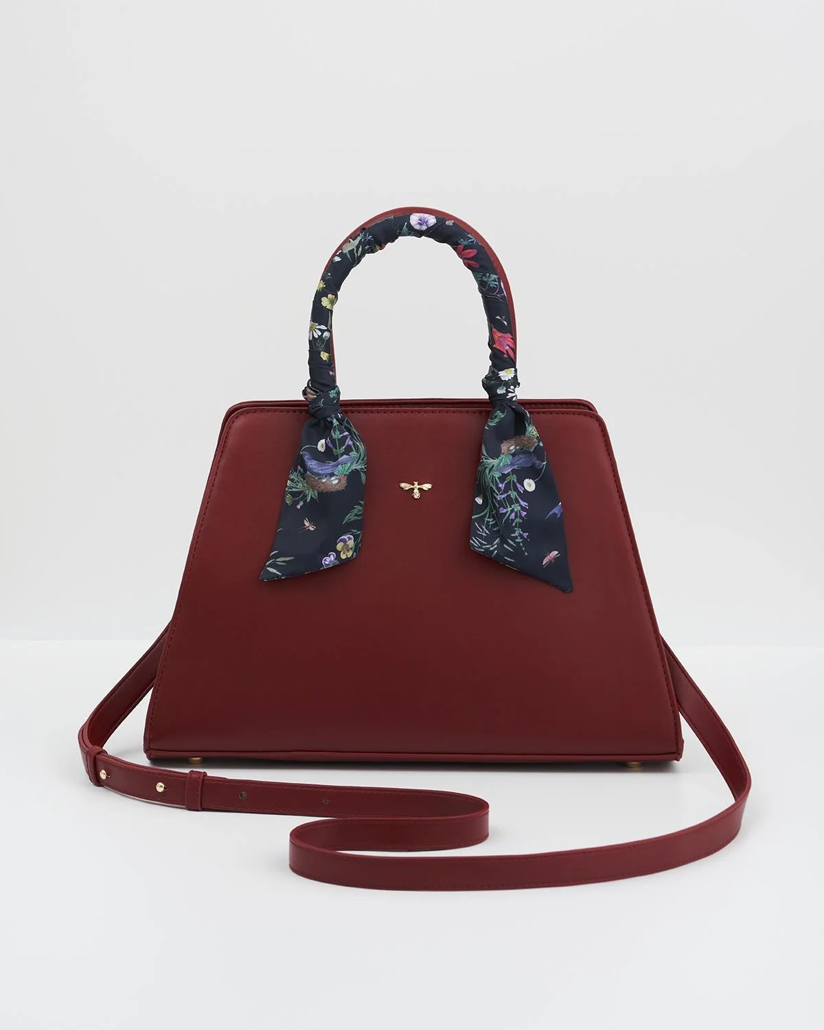 Fable England Burgundy Large Structured Tote 47287