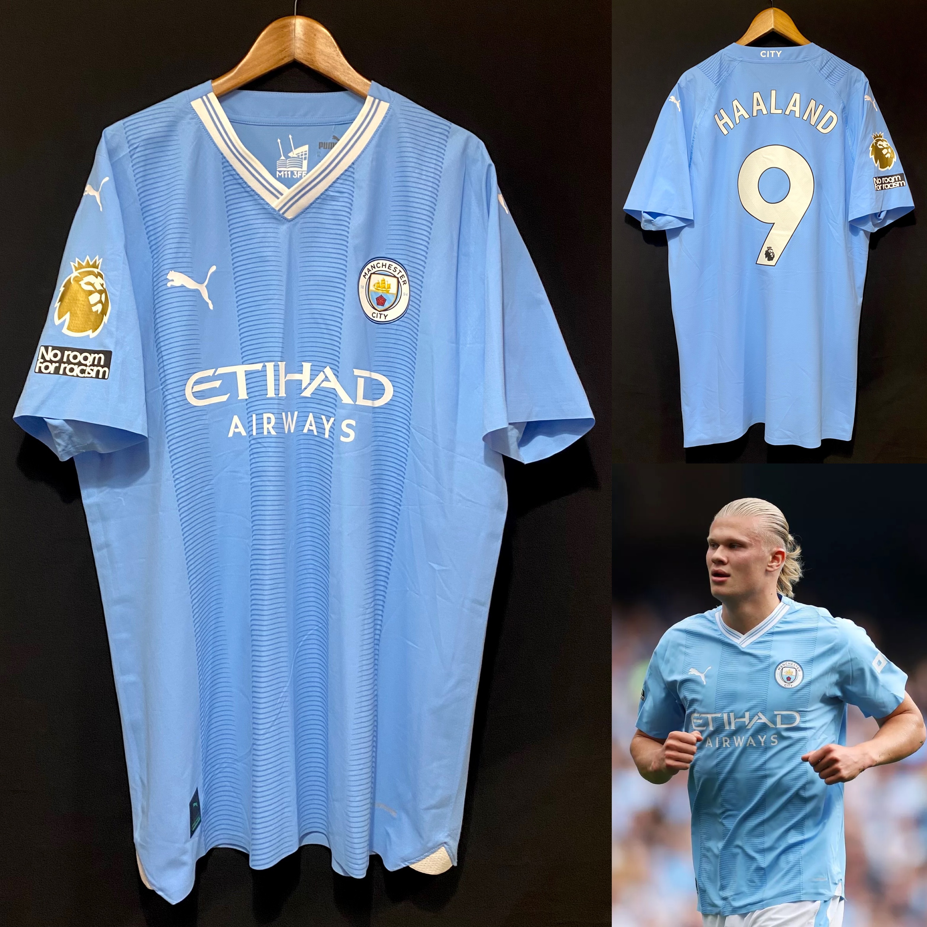 Manchester City 2023-2024 Puma Home Authentic Player Shirt #9 HAALAND