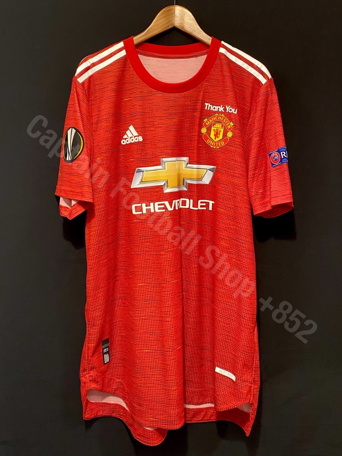 Manchester United 2020-2021 UEFA Europa League Adidas Home Authentic Player Issue Shirt #18 B FERNANDEZ