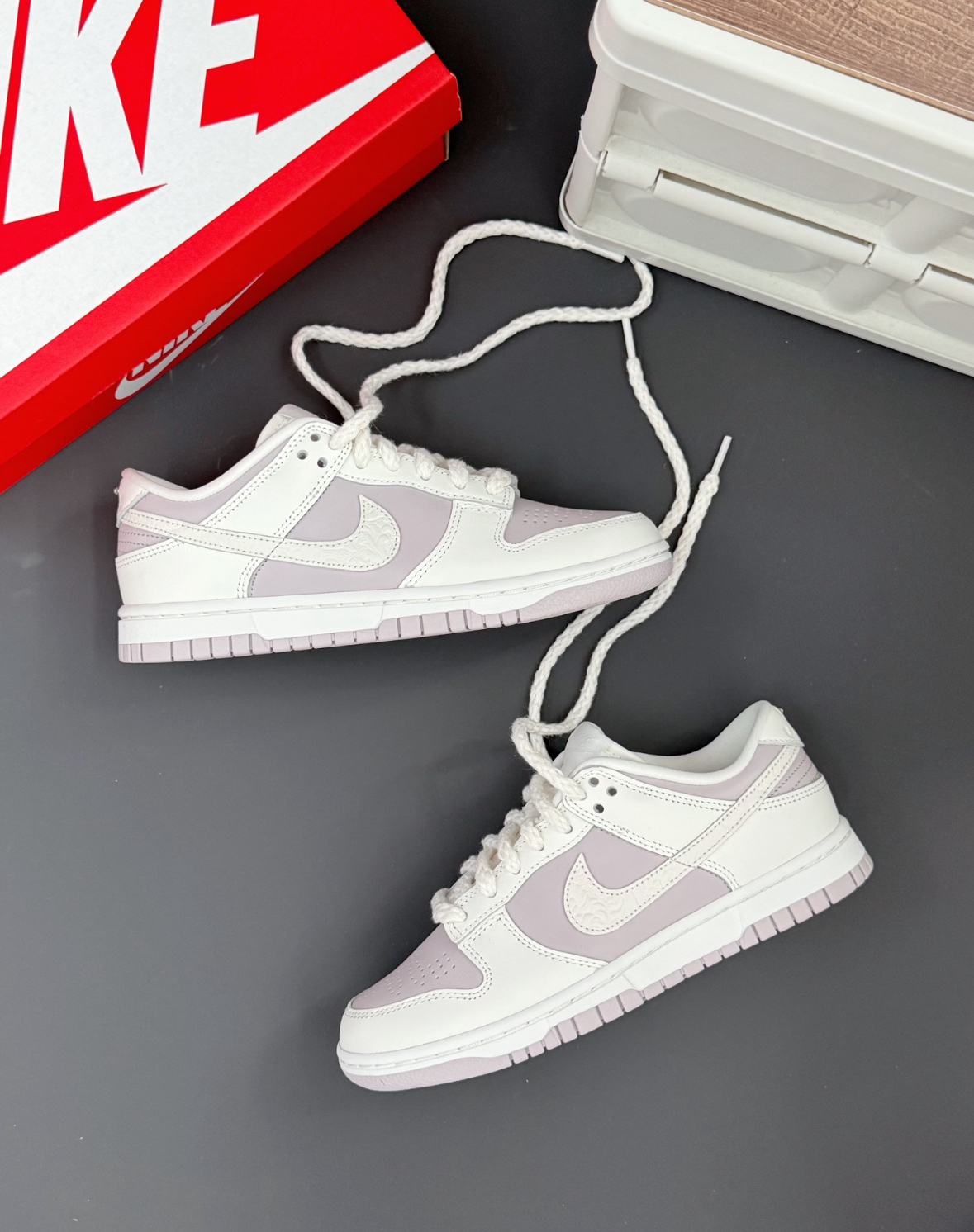 Nike Dunk Low 香芋冰淇淋 淡紫色 浮雕 水鑽 麻繩鞋帶 女款 IH0639-011/預購