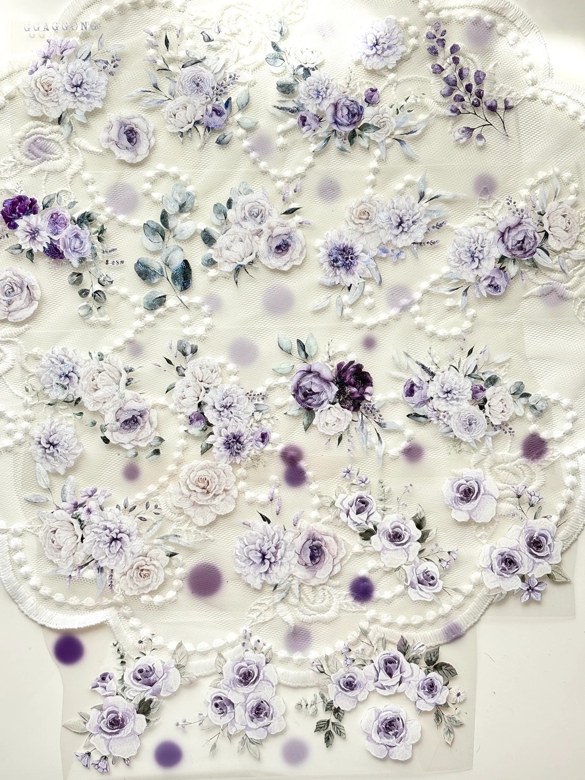 韓國 ggaggong．雅緻紫 6cm立體亮面PET紙膠帶 <只有整捲>