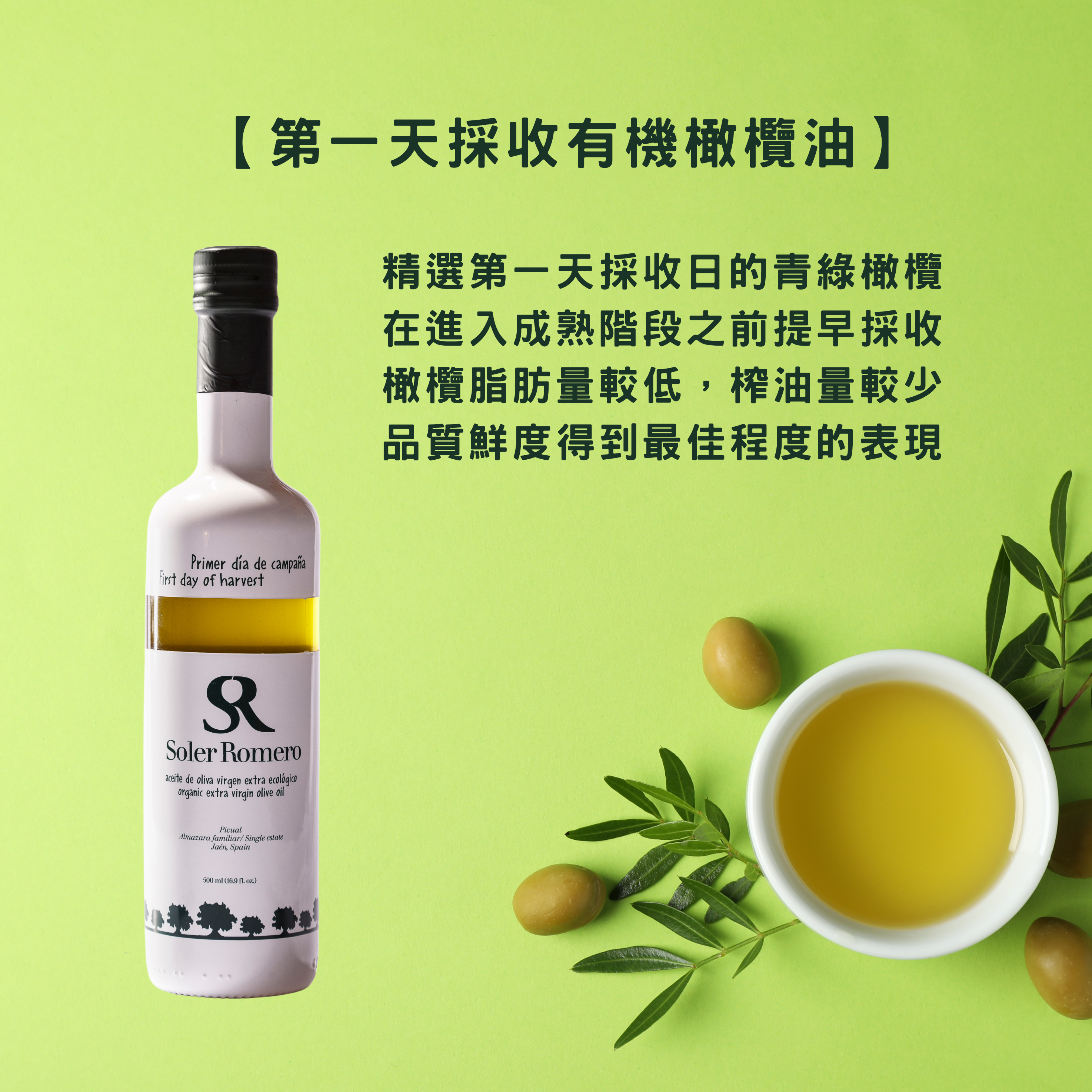 【莎蘿瑪】第一天採收有機橄欖油-500ml