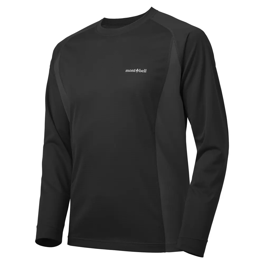 Mont-bell Wickron Cool Long Sleeve T Men's 男款 長袖排汗衣 圓領快乾排汗衣 1114629-BK 黑 [HappyOutdoor]