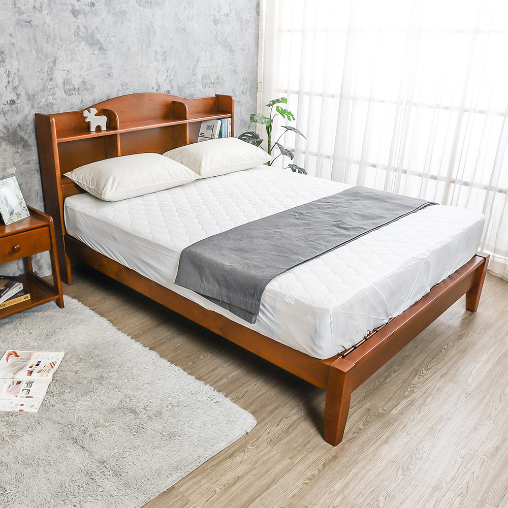 森林家具 歐比書架型實木床架/床組