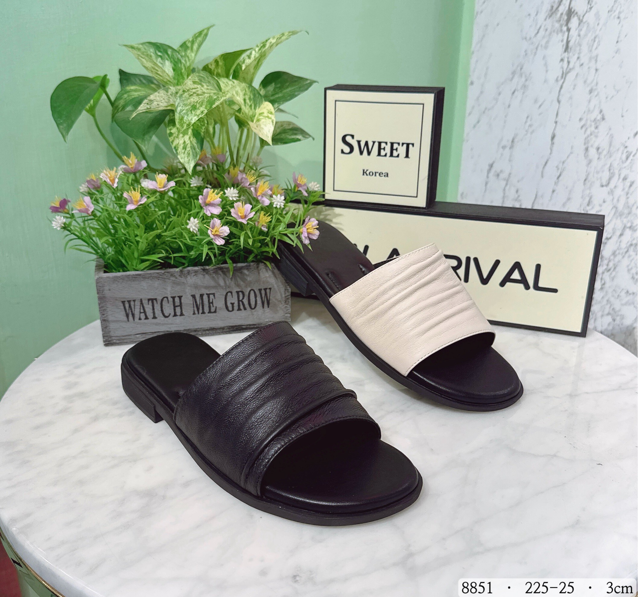 8851韓國羊皮質感慵懶拖