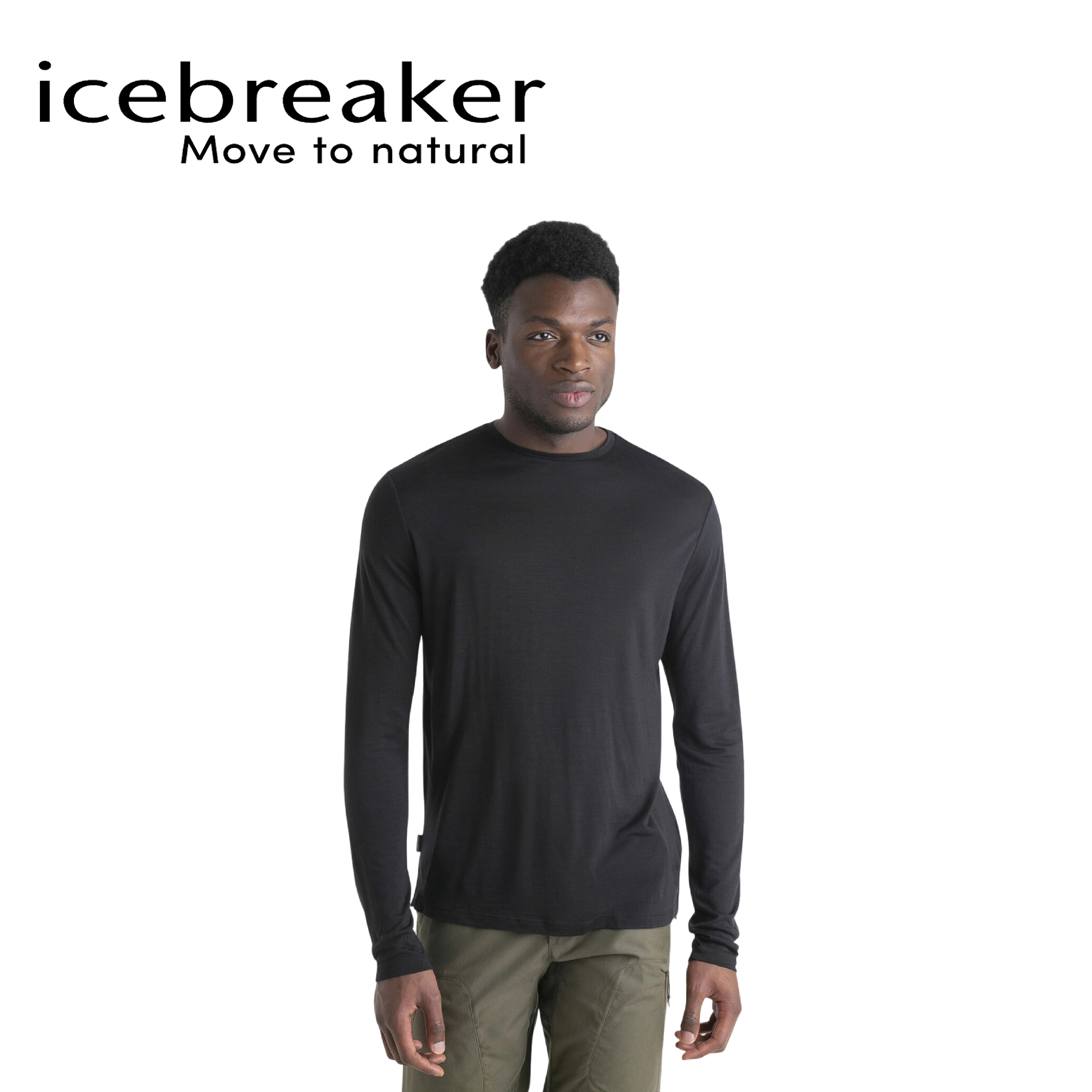 Icebreaker紐西蘭 Sphere Cool-Lite圓領長袖 男款 (黑色) 11IB0A56ZL