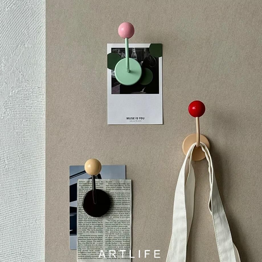 彩色木球磁吸掛勾