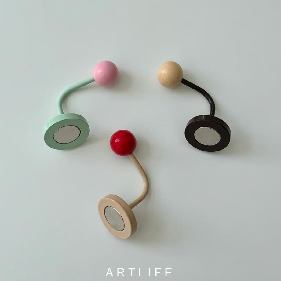 彩色木球磁吸掛勾