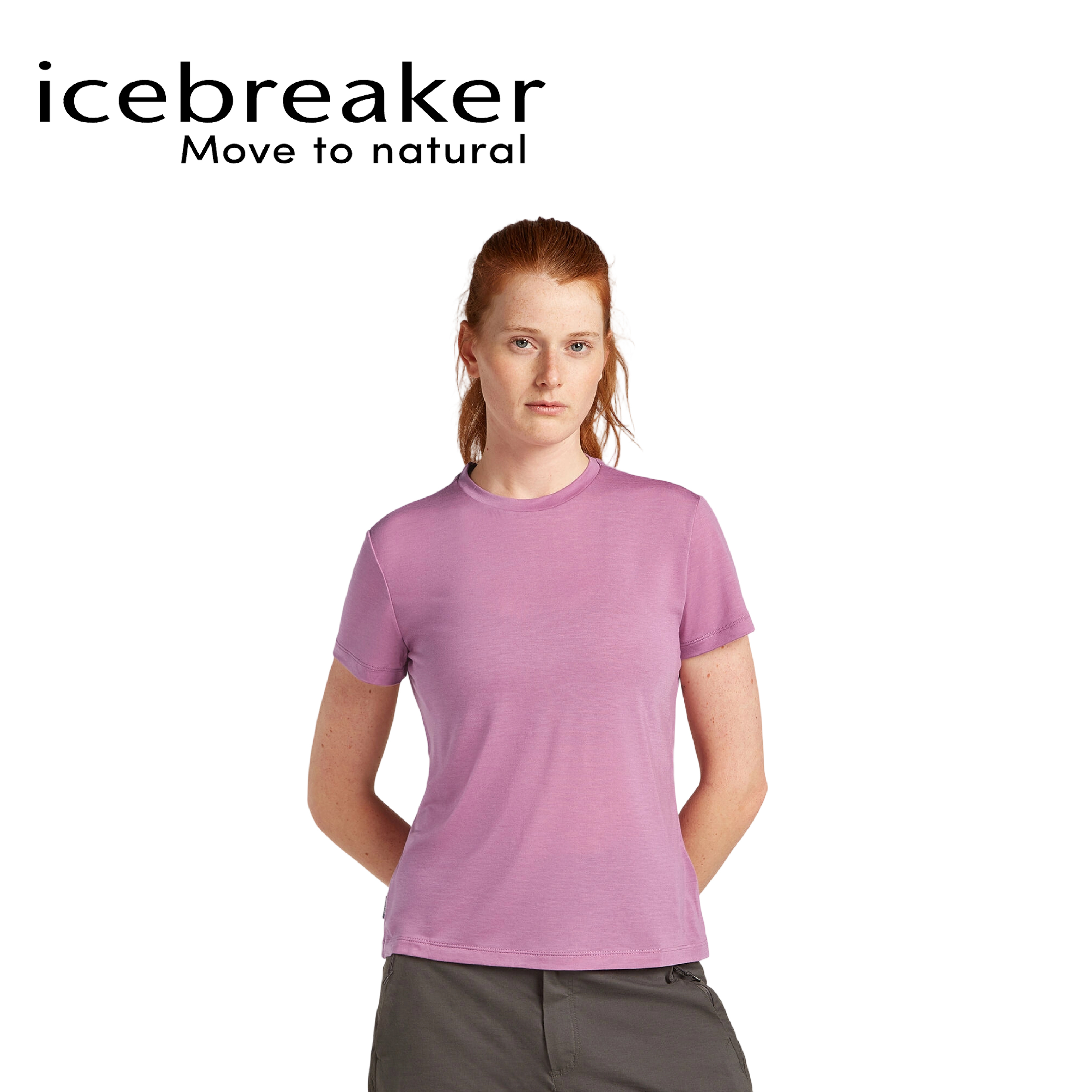Icebreaker紐西蘭 Core圓領短袖上衣 女款 (粉紫色) 10IB0A56Y4