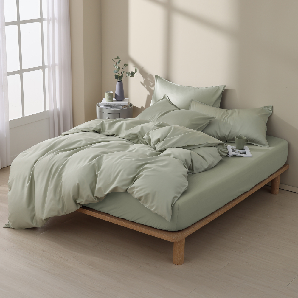 300織精梳純棉｜100%純棉｜朝露綠｜單品&床包被套組
