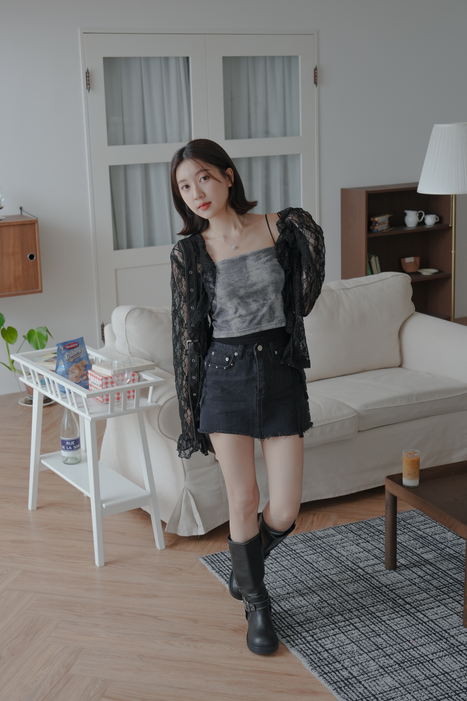 Stud Mini Skirt #短裙