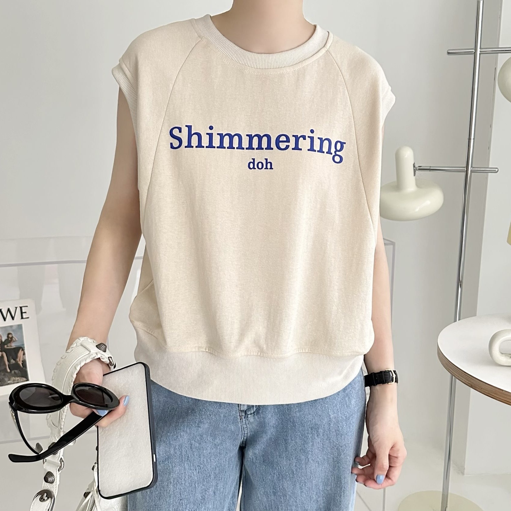 【BONNIE】印英文字小袖TEE