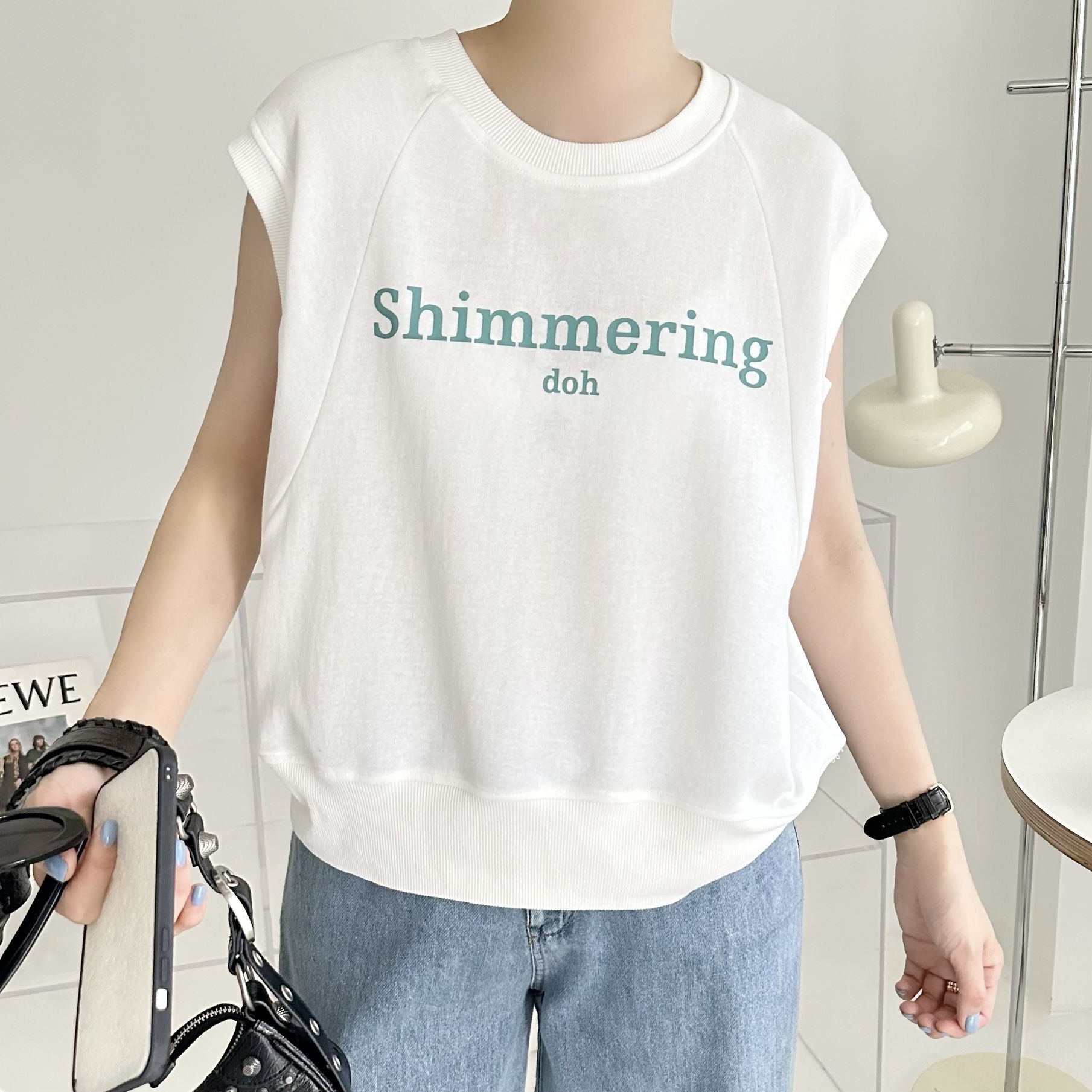 【BONNIE】印英文字小袖TEE