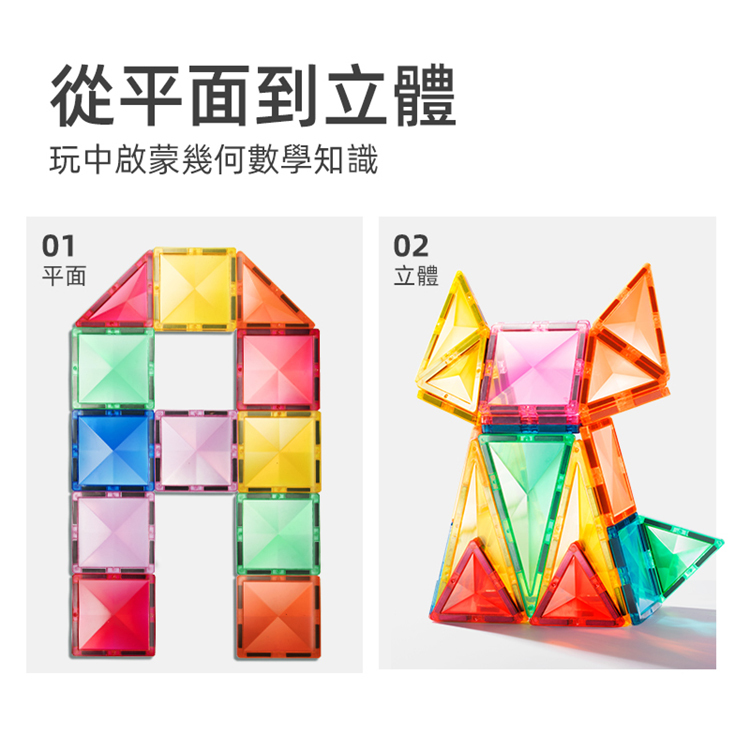 【Ｍideer】多彩透光磁力片(軌道遊戲組100PCS)