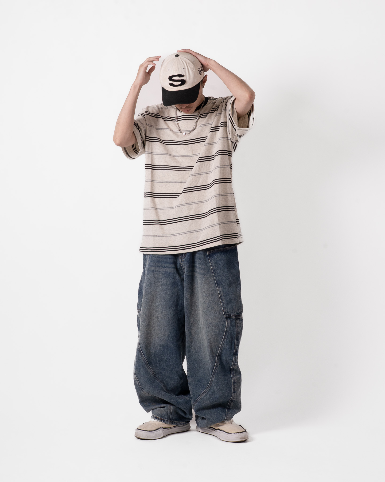 Ourpick Wide Leg Scimitar Pocket Pants 大口袋剪裁彎刀牛仔褲 2色