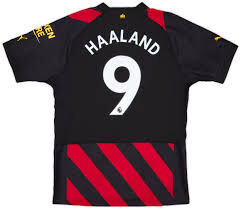 2022 Manchester City Authentic Away Shirt with #9 Haaland