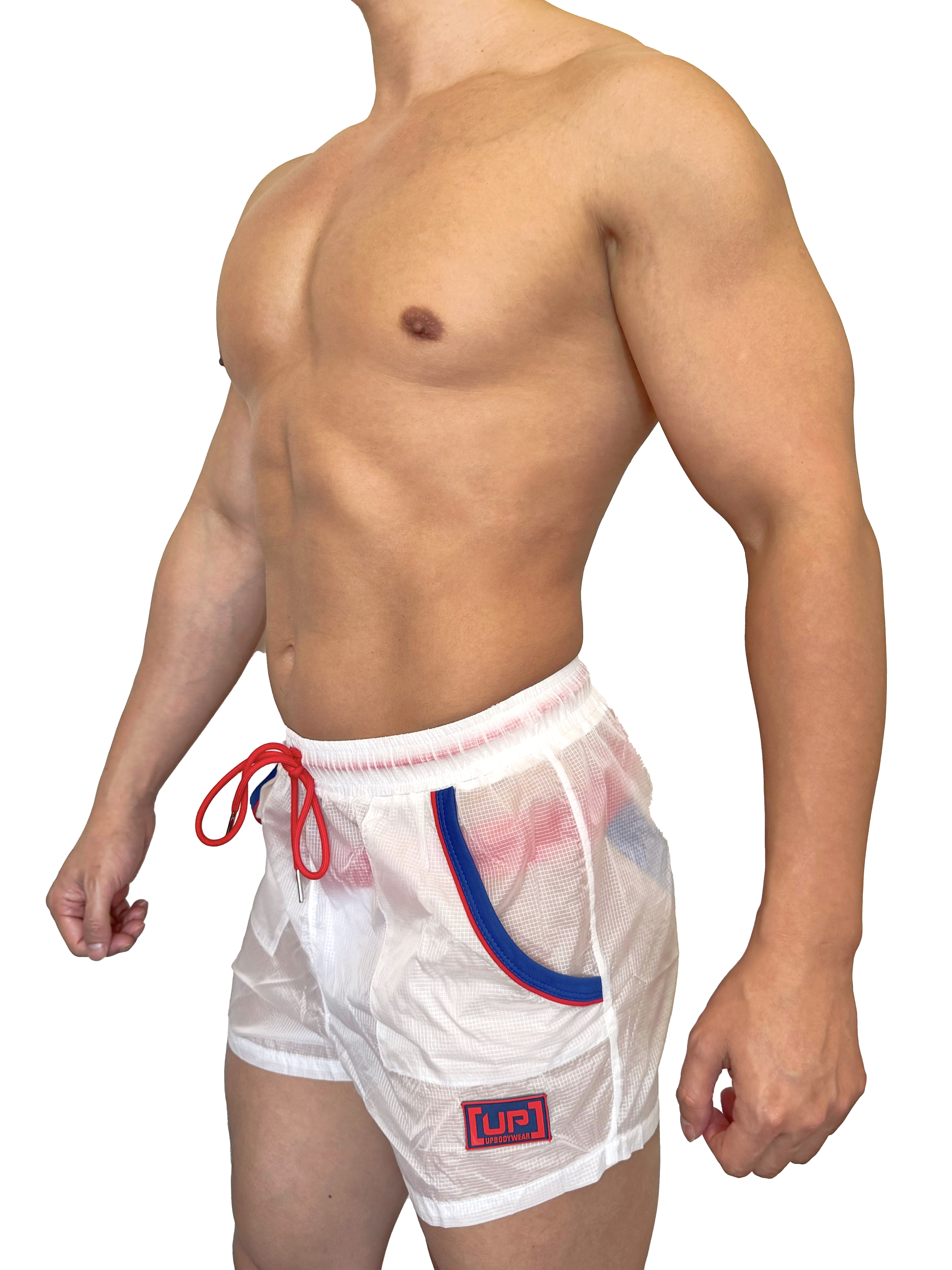 2025全新系列 - Splash UP 全透沙灘短褲 透視白/彩藍