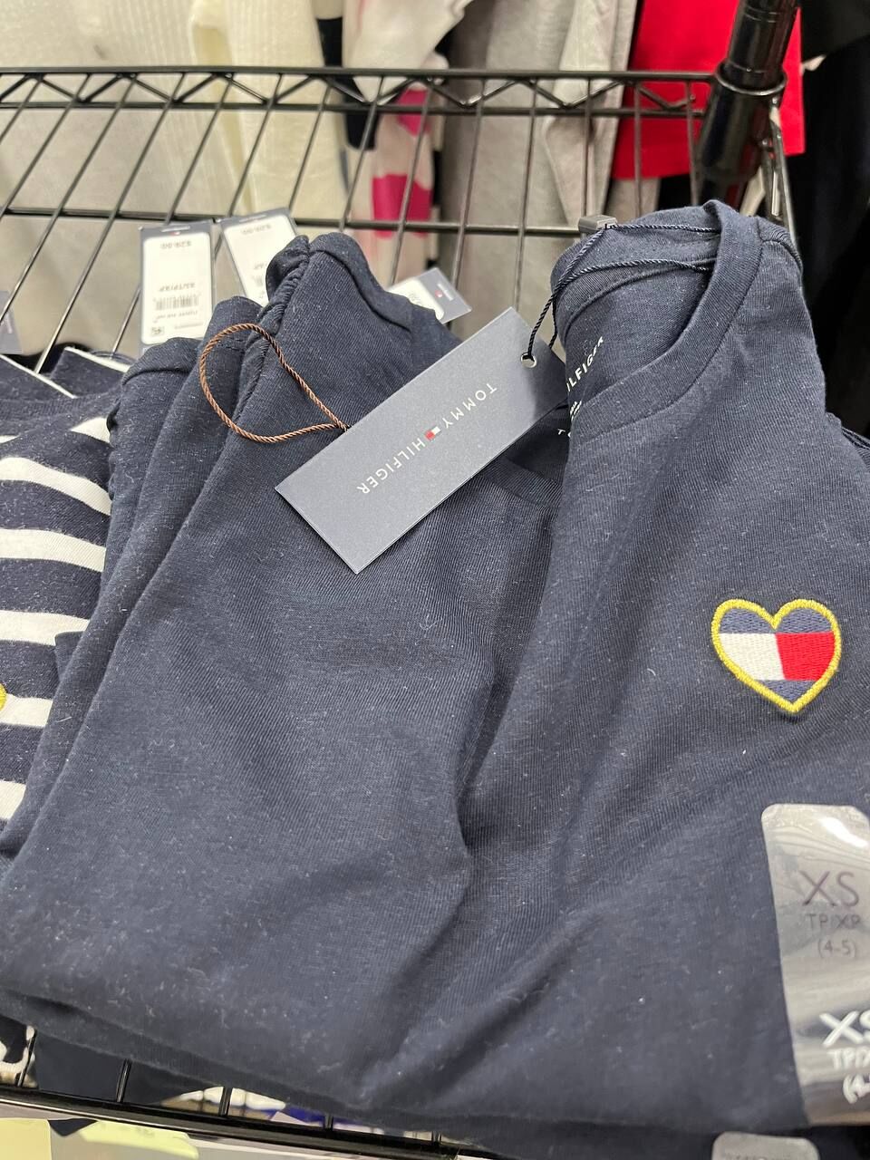 [S] TOMMY HILFIGER NAVY KIDS PUFF SHOULDER T-SHIRT, 71J4596-410 (STH1067)