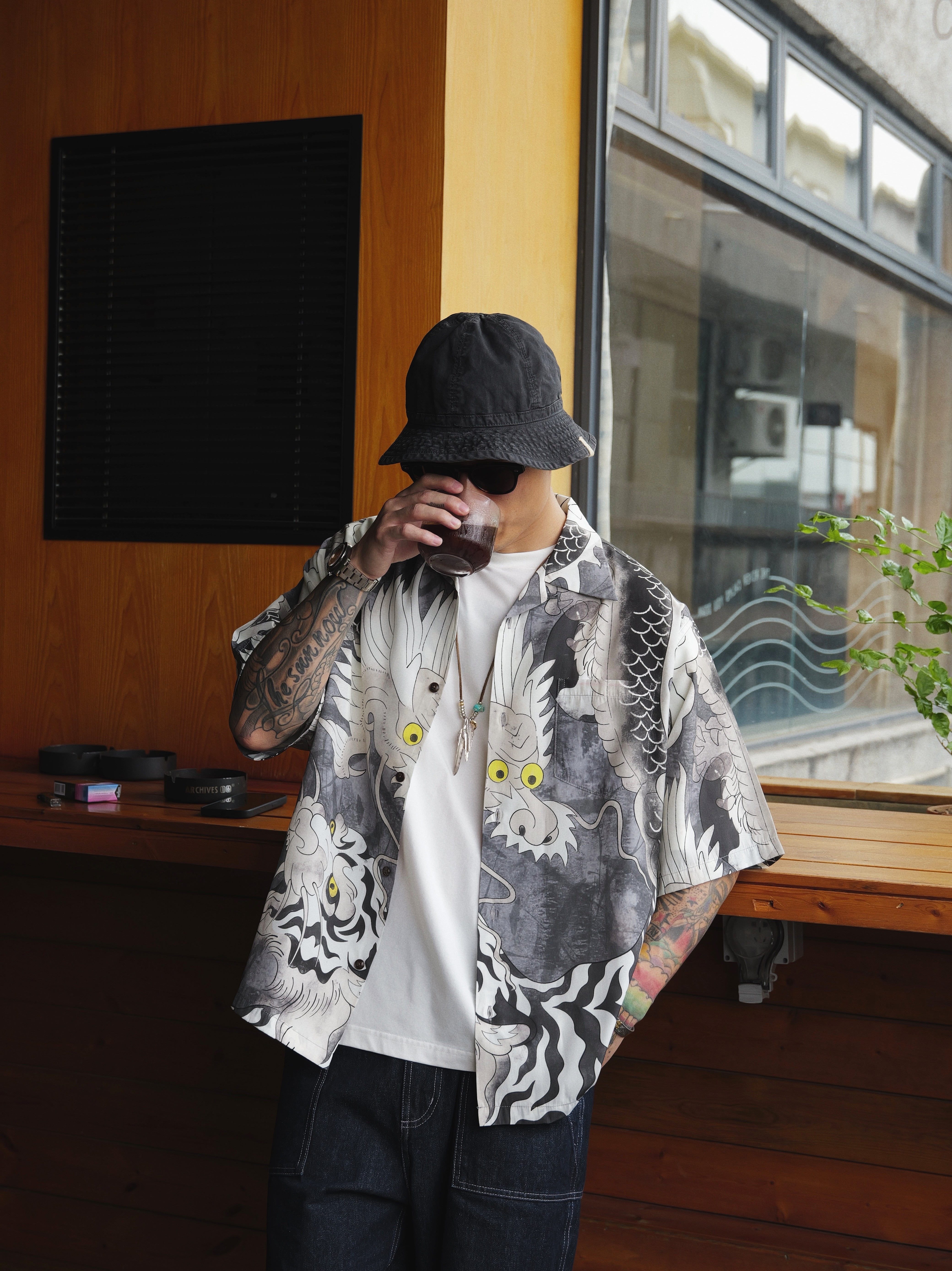 #預購 UNBENT 25SS 日系復古 古巴領 龍虎襯衫 兩色