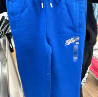 [S] TOMMY HILFIGER BLUE KIDS SCRIPT LOGO WIDE LEG FLEECE SWEATPANTS, 71J4574-430 (STH1069)