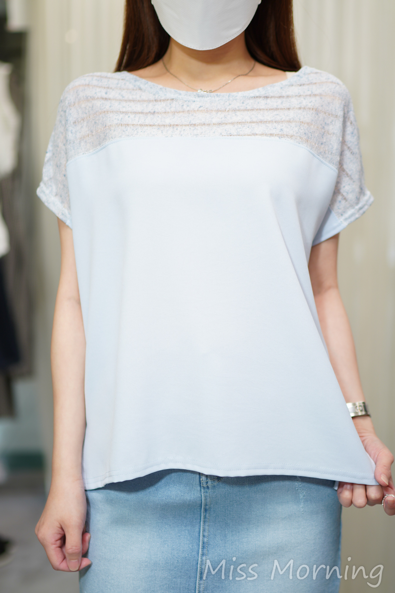 美美肩款雪紡上衣(14572)