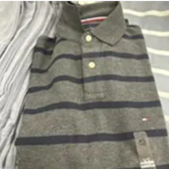 [S] TOMMY HILFIGER GREY HEATHER REGULAR FIT STRIPE WICKING POLO, 78J9397-022 (STH1072)