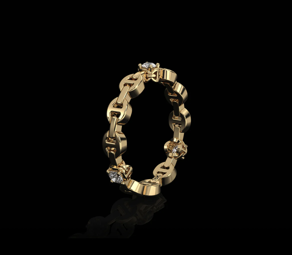 MICRO II WITH 3 DIAMONDS (18K Yellow Gold)