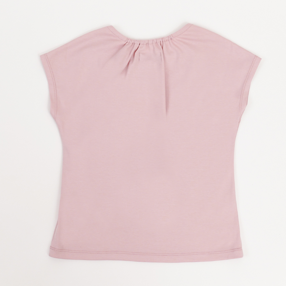 PIPPY 立體蕾絲花瓣LOGO刺繡花瓣造型領圍上衣 粉紫