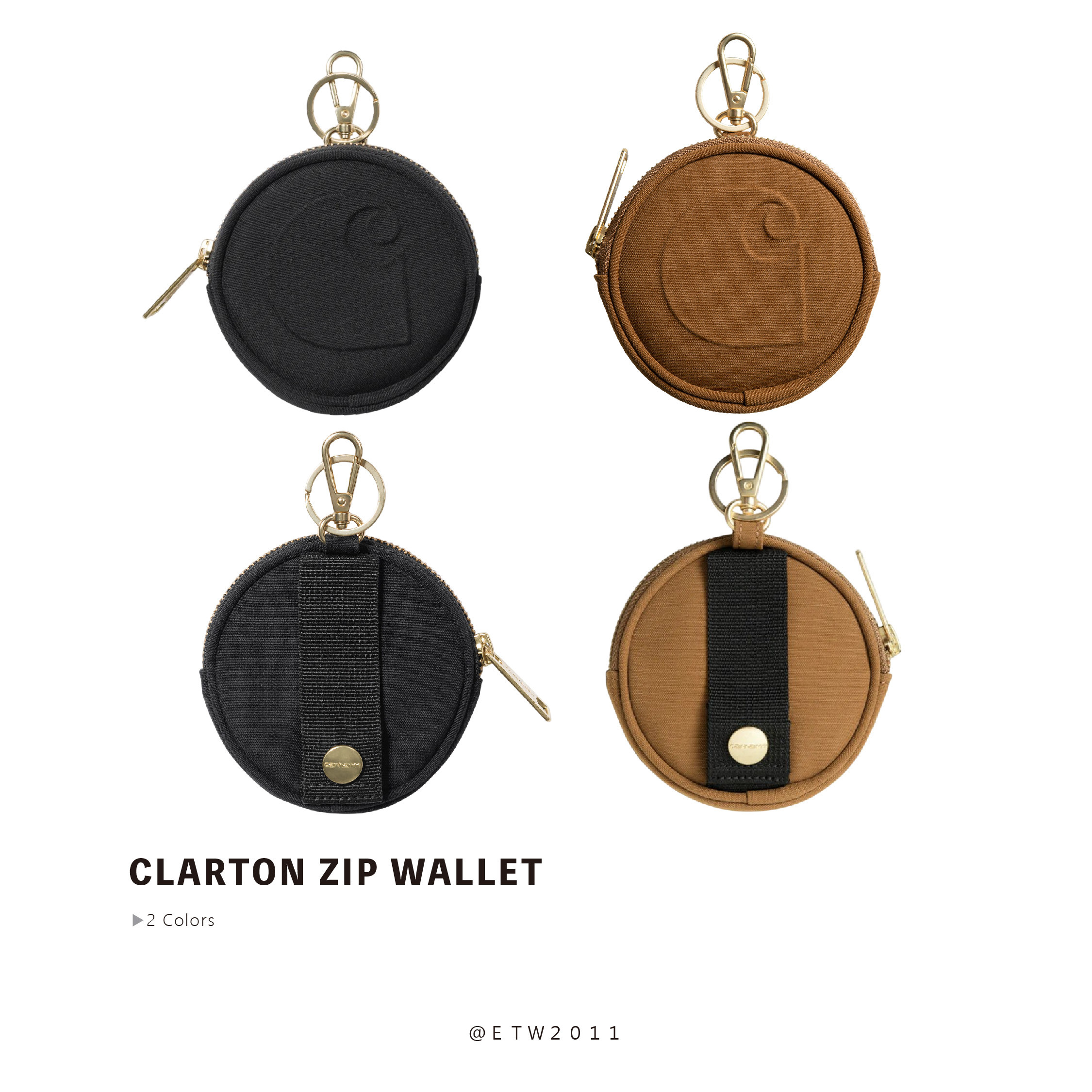 ☆ETW☆【EASY TO WEAR】CARHARTT WIP Clarton Zip Wallet 圓餅 零錢袋 掛飾