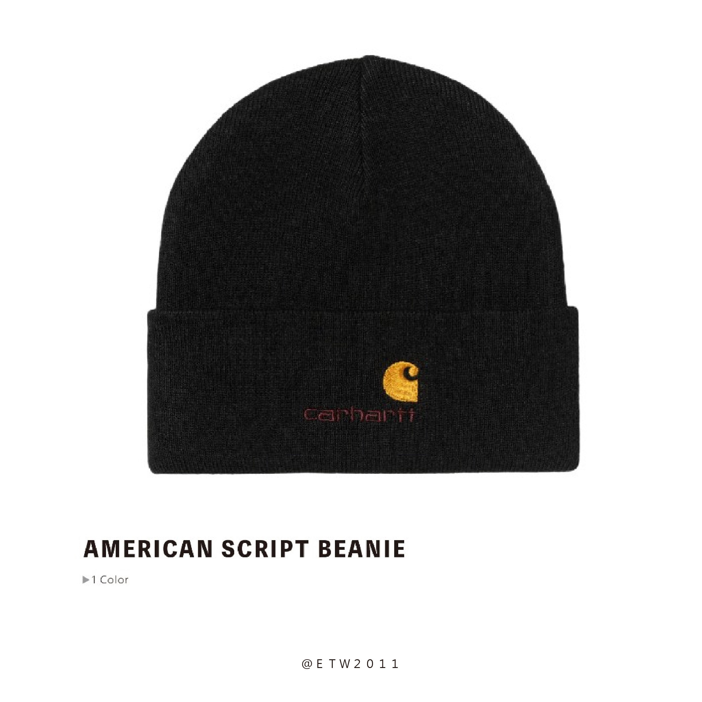 ☆ETW☆【EASY TO WEAR】 歐版 CARHARTT WIP American Script Beanie 刺繡 金標 毛帽