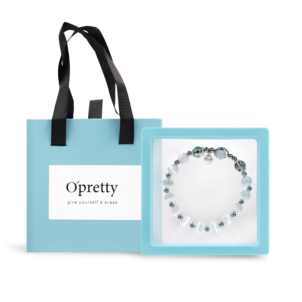 O'Pretty 歐沛媞 自信勇氣 海藍月光貓眼石手鍊