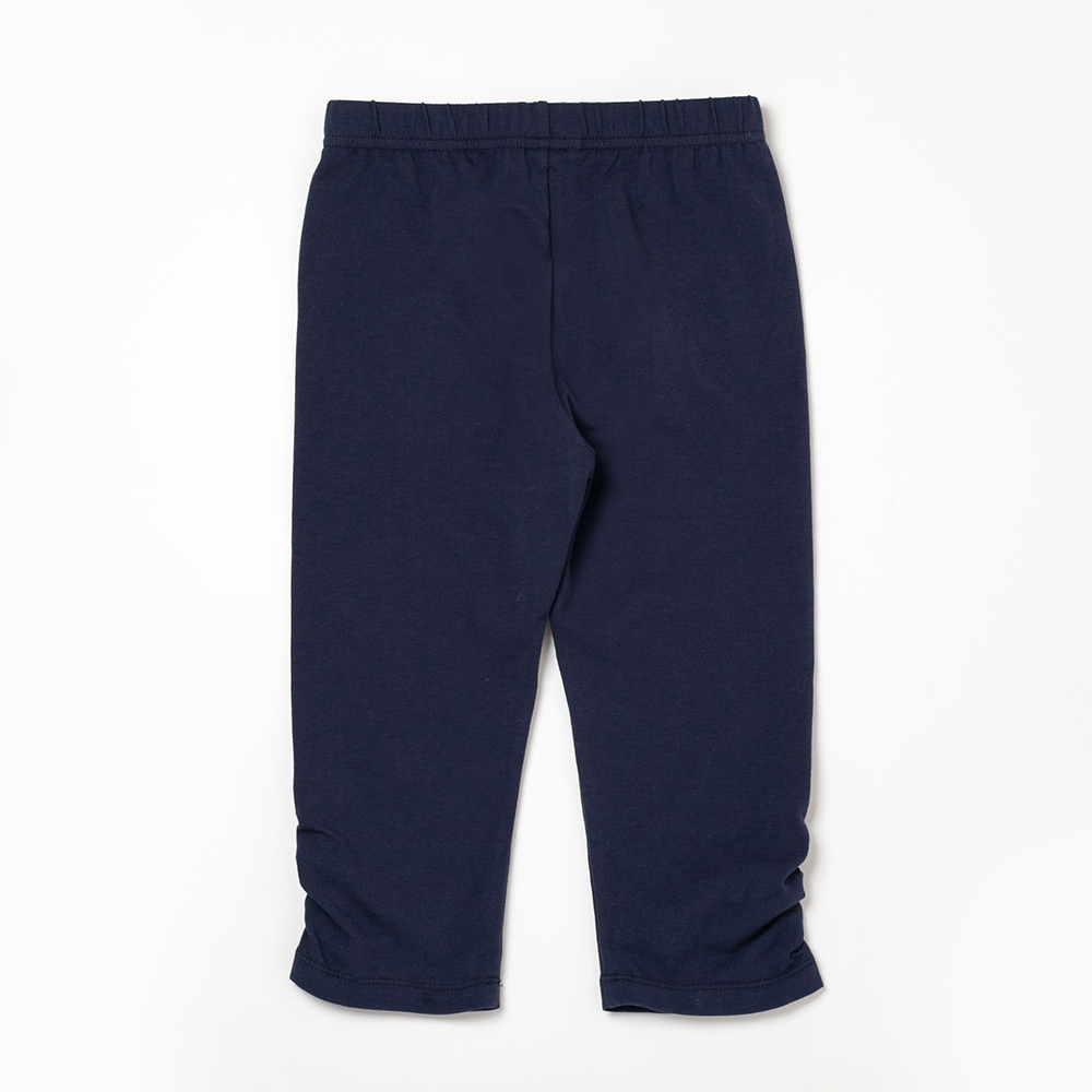 PIPPY彈力下擺抓皺立體花緊身褲  丈青