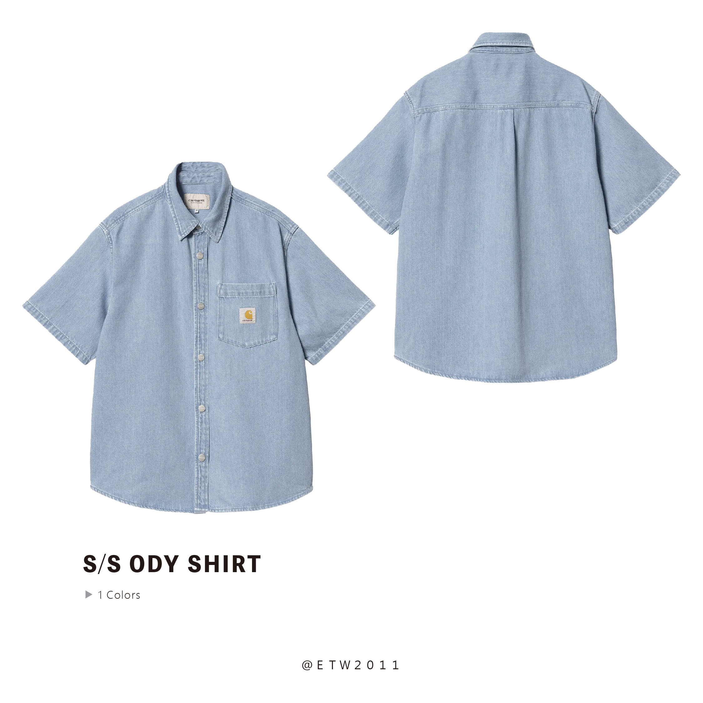 ☆ETW☆【EASY TO WEAR】CARHARTT WIP S/S Ody Shirt 襯衫 丹寧 牛仔 卡哈