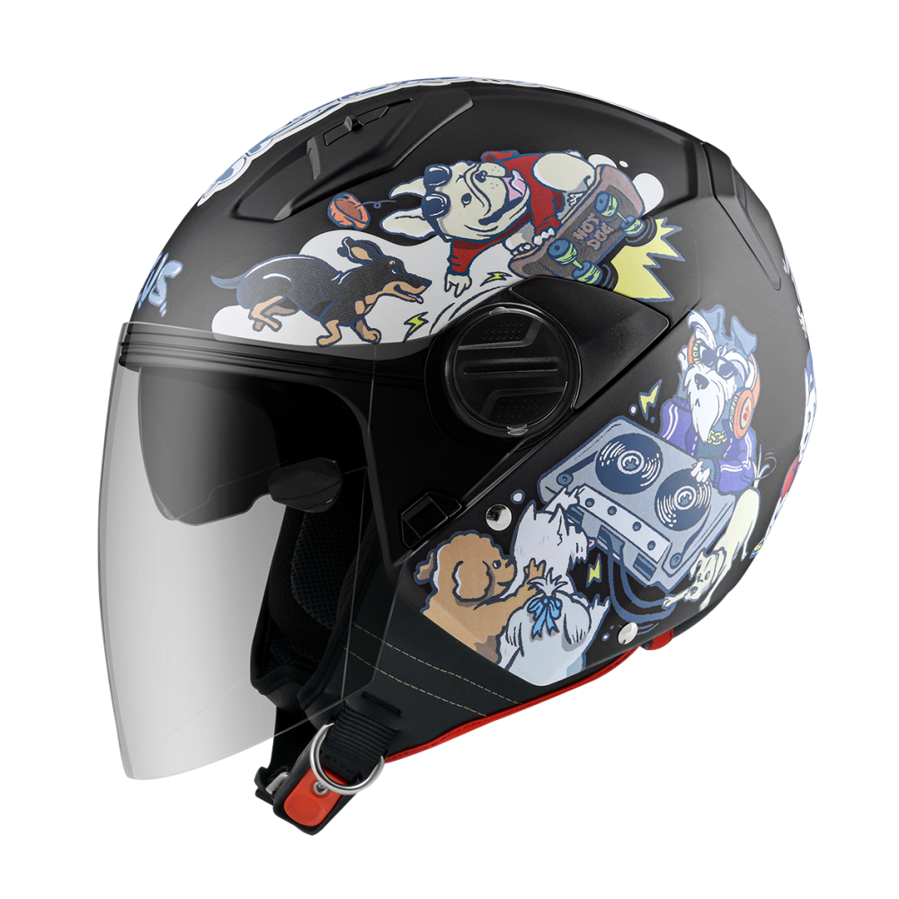 ZEUS 瑞獅 213 AX7 嘻哈狗狗 半罩安全帽