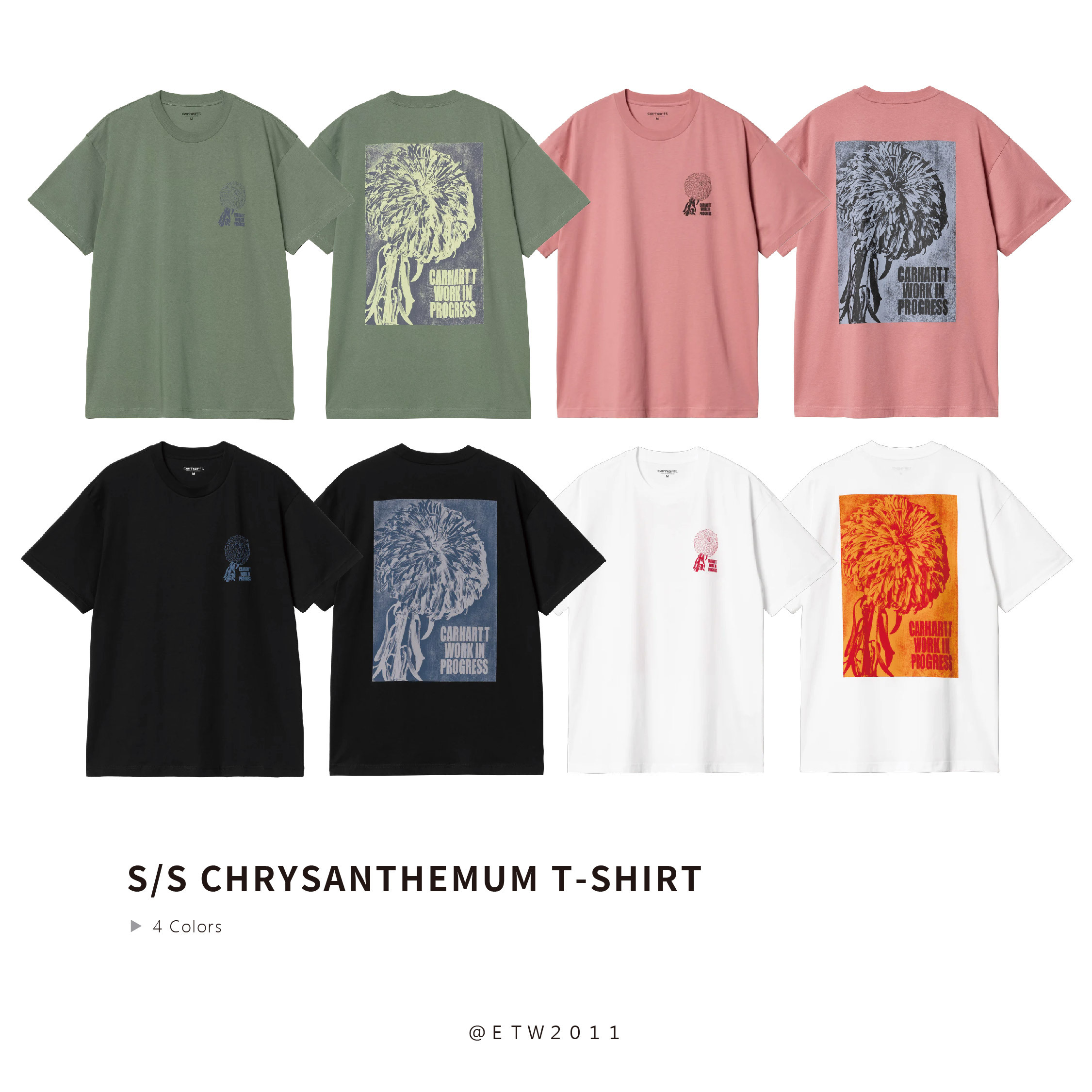 ☆ETW☆【EASY TO WEAR】CARHARTT WIP S/S Chrysanthemum T-Shirt 歐版 菊花 卡哈 短t