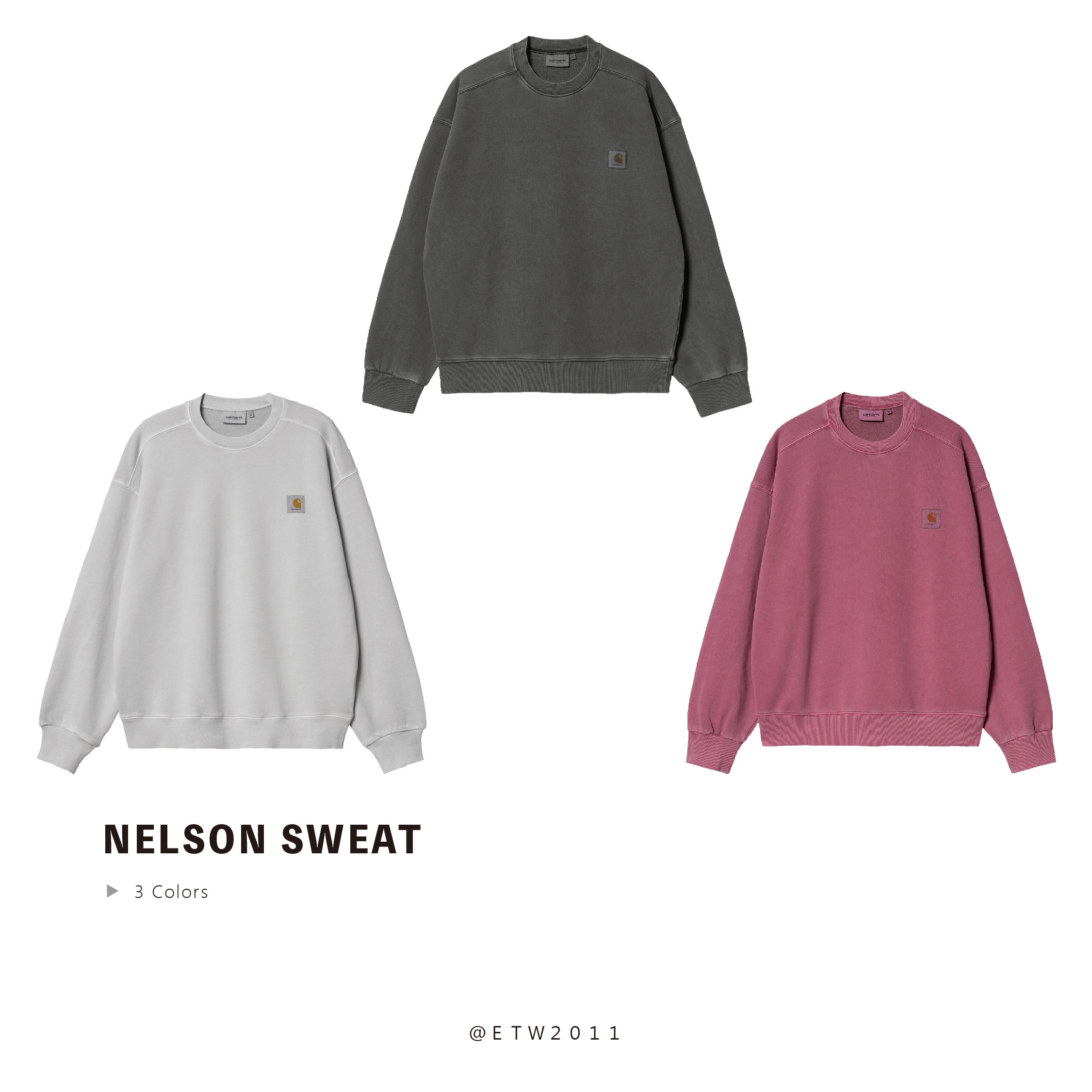☆ETW☆【EASY TO WEAR】CARHARTT WIP NELSON SWEAT 卡哈 秋冬 大學T 毛巾底 長袖