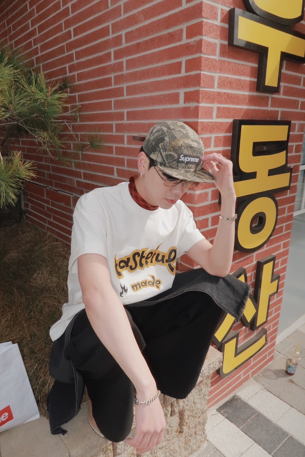 TASTEFUL 品牌 火焰 拼接色系 字樣 設計 #短袖