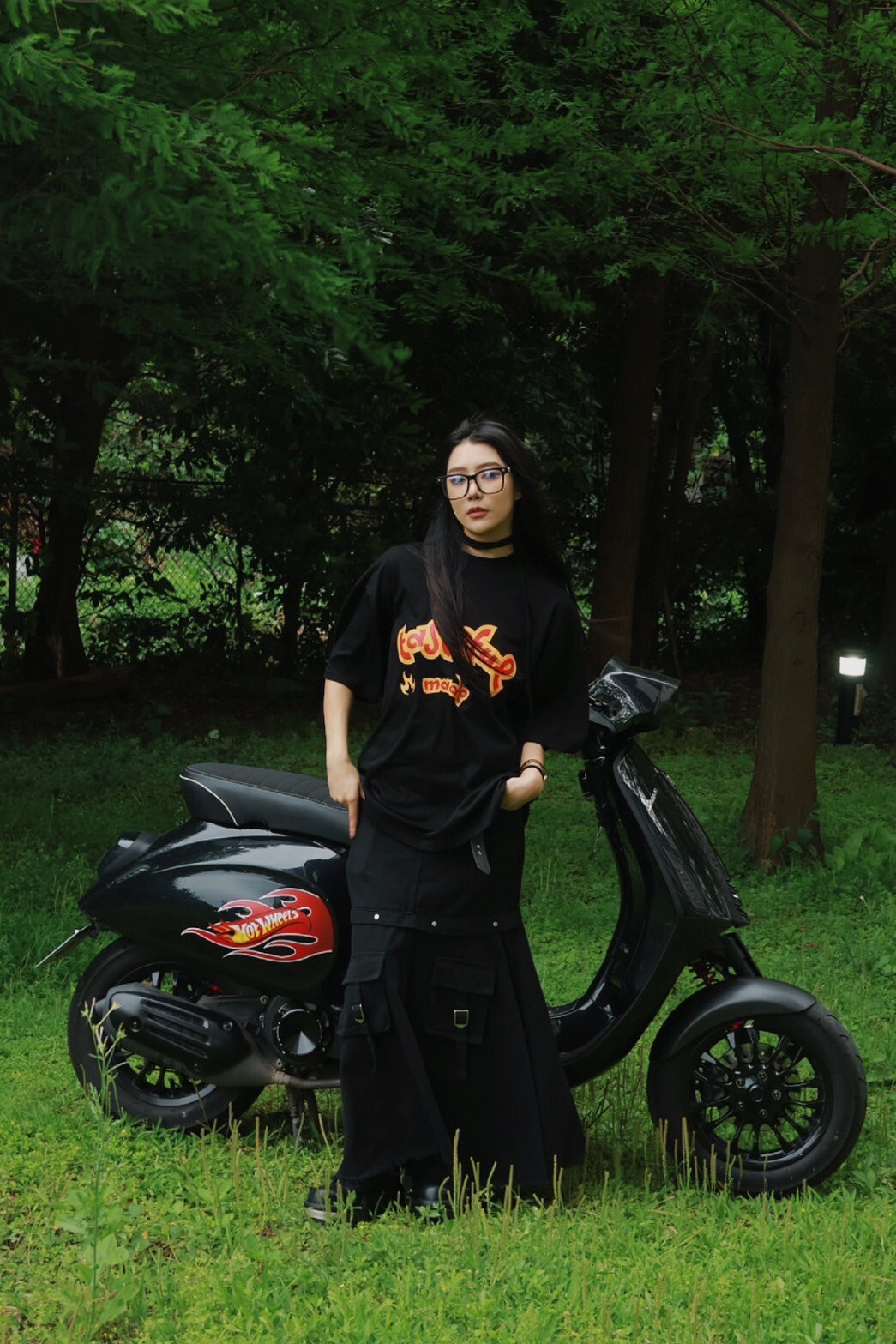 TASTEFUL 品牌 火焰 拼接色系 字樣 設計 #短袖