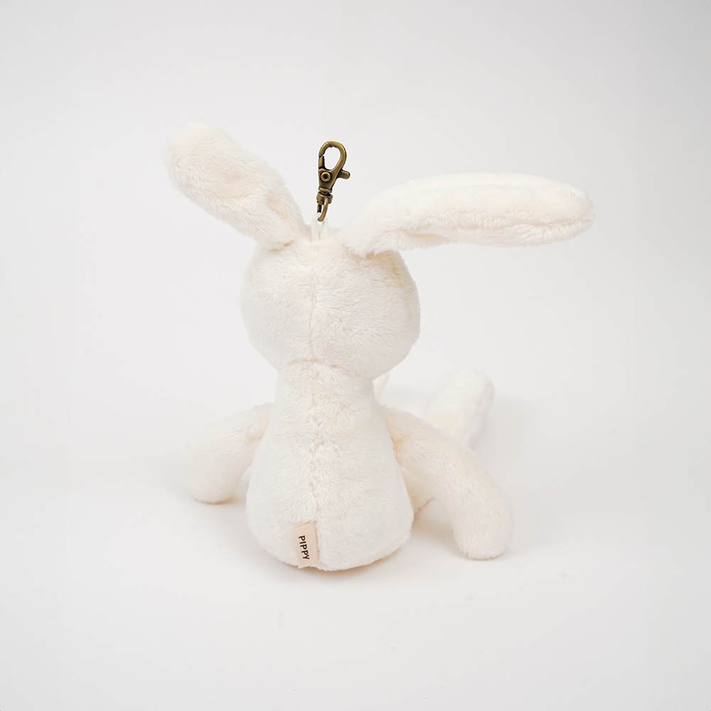 PIPPY 可愛長耳小兔吊飾玩偶 米白