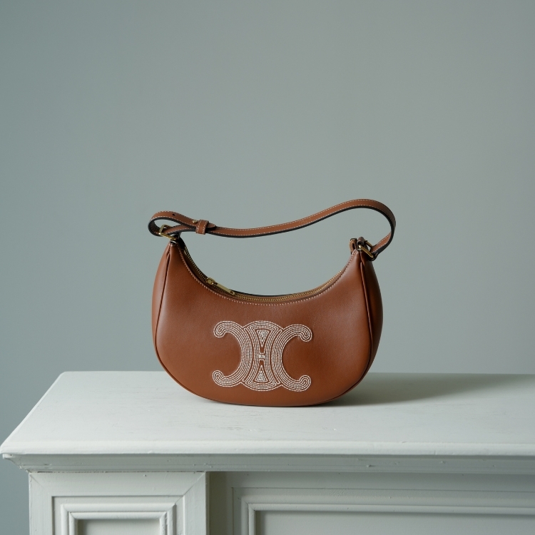 Celine 棕色刺繡凱旋門ava