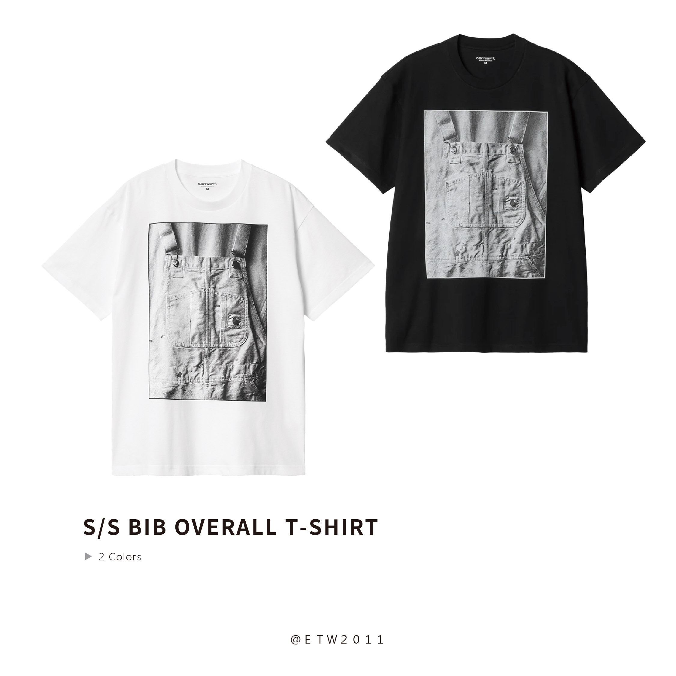 ☆ETW☆【EASY TO WEAR】CARHARTT WIP S/S BIB Overall T-Shirt 黑 白 短T 卡哈 吊帶褲