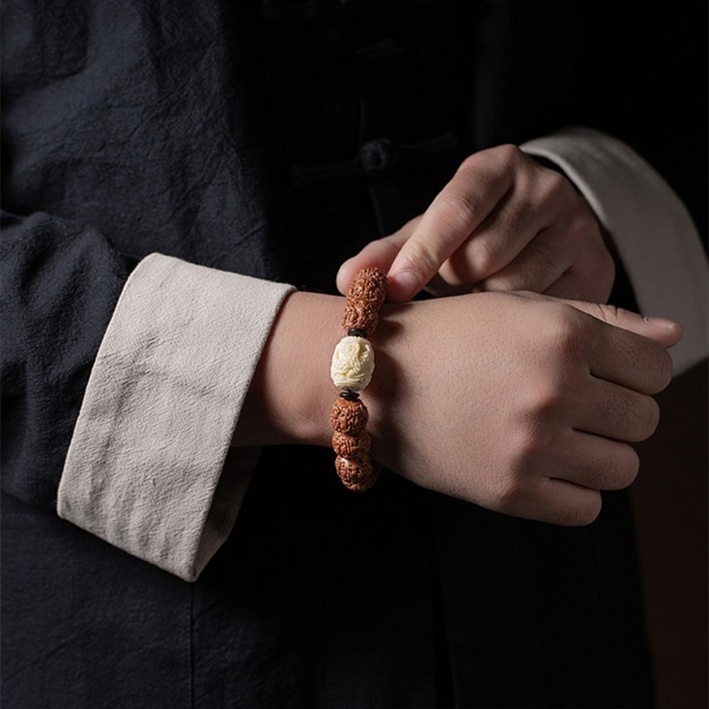 龍紋象牙果佛珠 手串 佛珠 手鏈 手鍊男 手珠 念珠 象牙果 金剛菩提子 平安手鍊 避邪手鍊 男生生日禮物 送禮 014